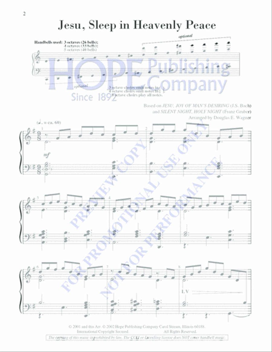 Jesu, Sleep in Heavenly Peace 5-Octaves scores gallery preview page 2
