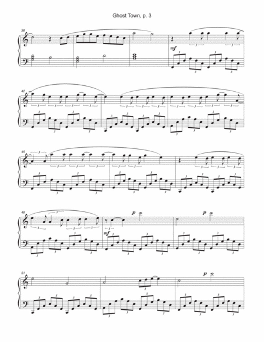 Ghost Town Piano Solo scores gallery preview page 3
