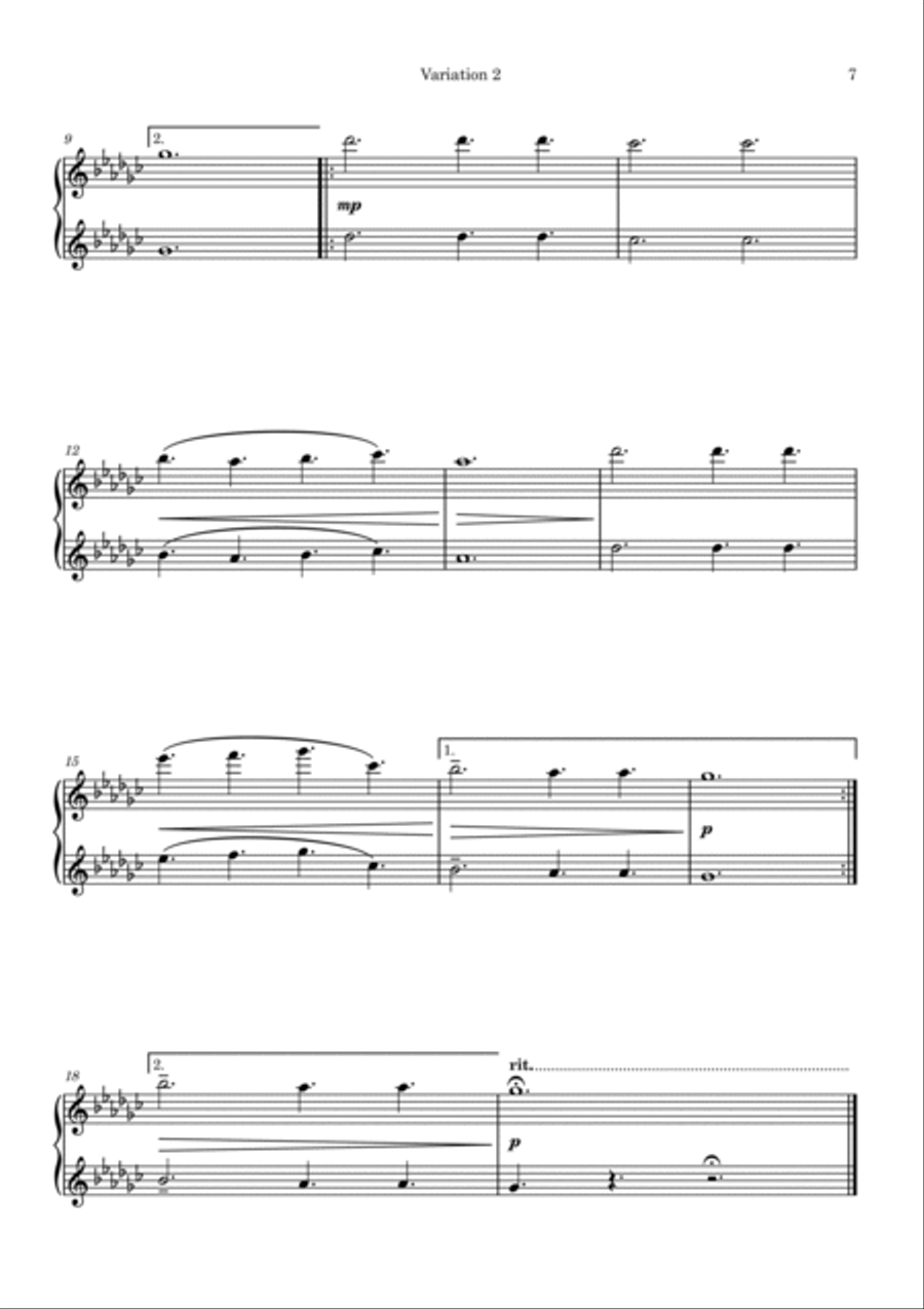 Variations on a Nursery Rhyme Small Ensemble scores gallery preview page 6