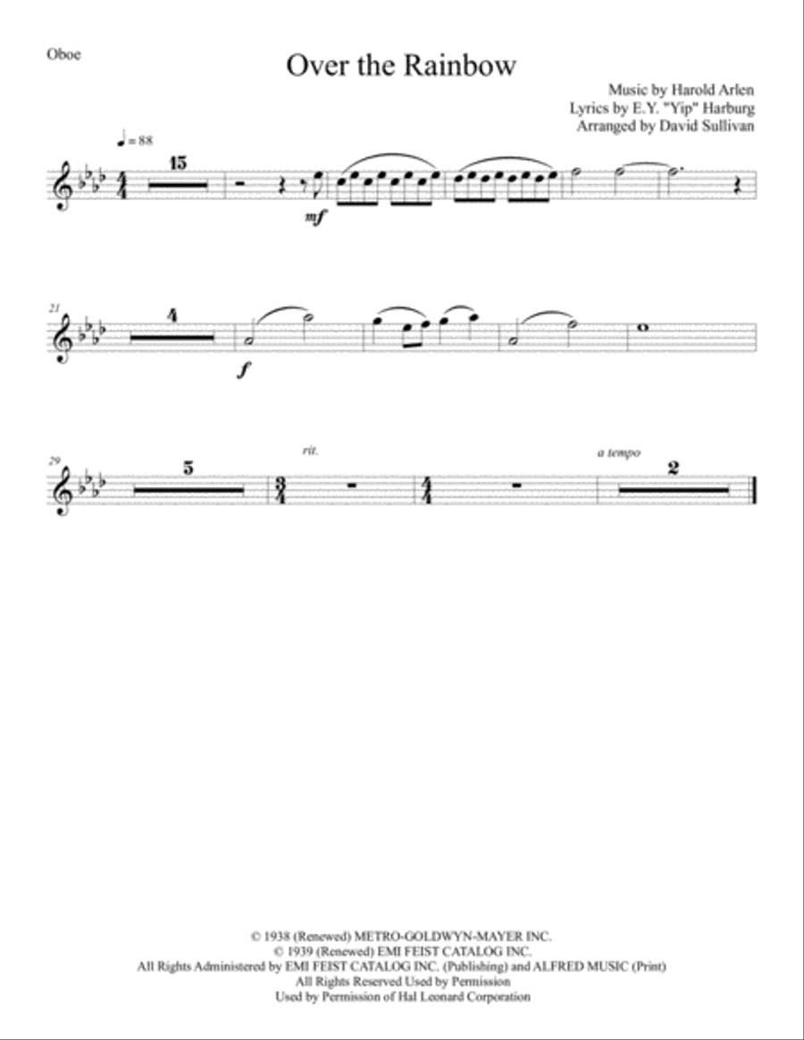 Over The Rainbow (from The Wizard Of Oz) Small Ensemble scores gallery preview page 5