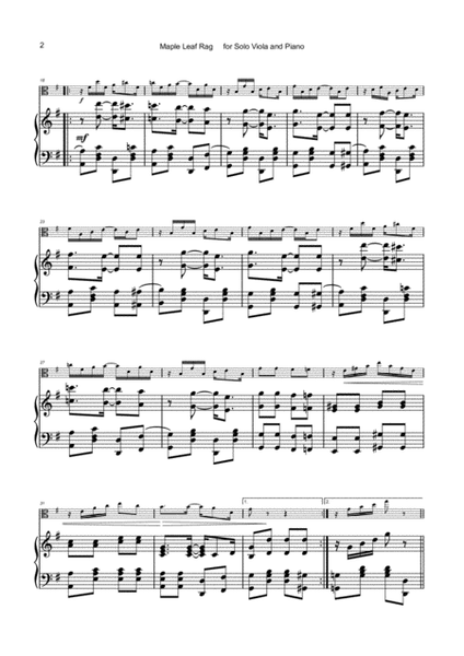 Maple Leaf Rag, by Scott Joplin, for Viola and Piano