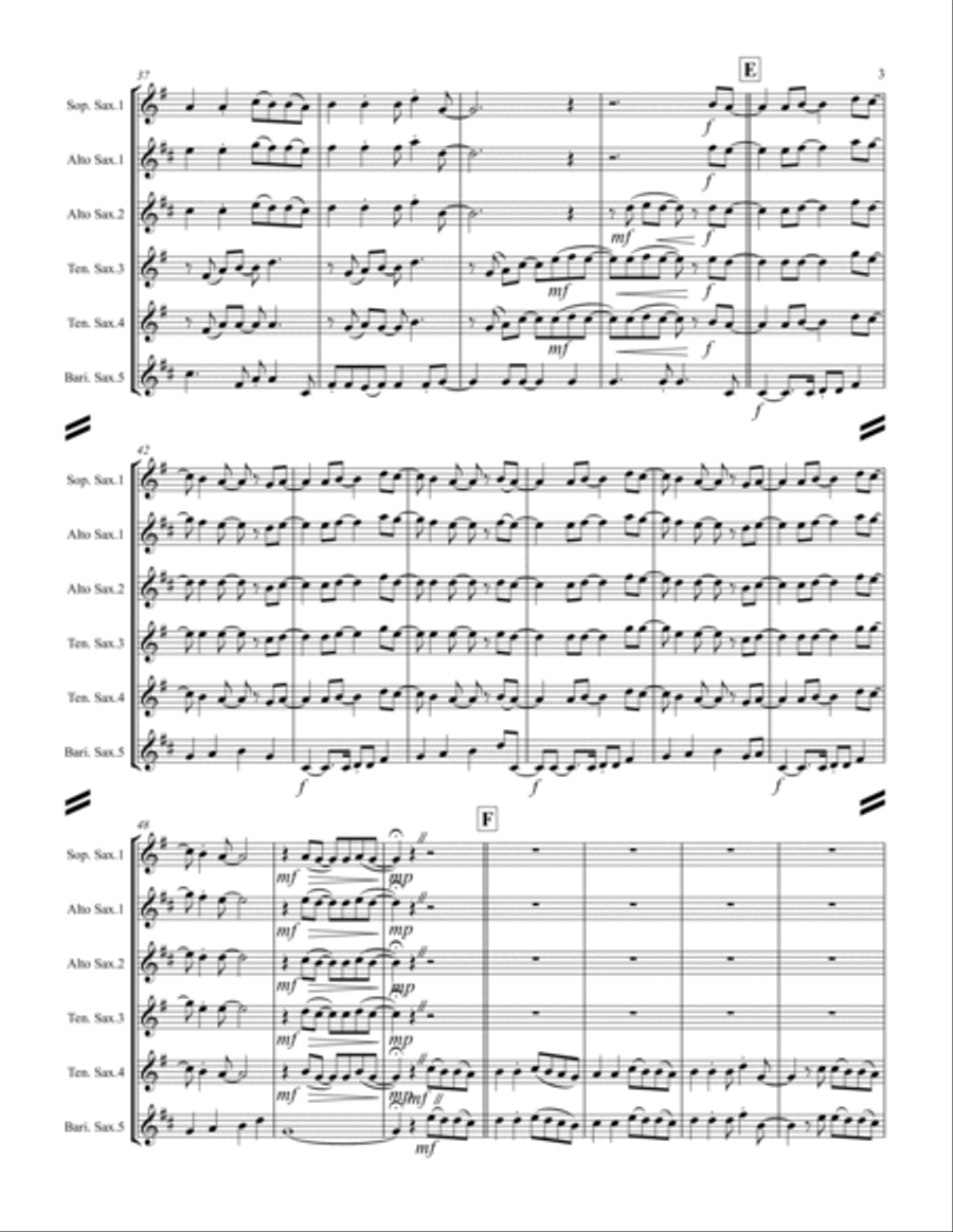 Here I Am To Worship Saxophone Quintet scores gallery preview page 4
