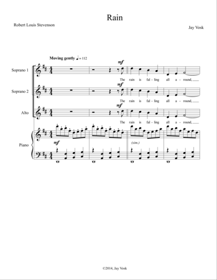 Rain Rain Choir scores gallery preview page 1