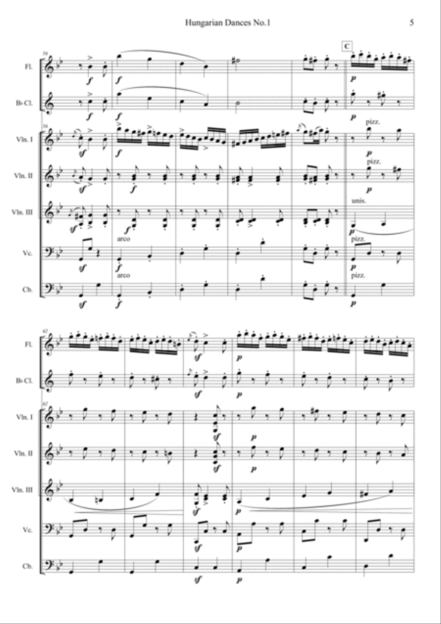 Hungarian Dances No.1 in G minor, Allegro molto Orchestra scores gallery preview page 5