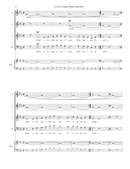 O For a Closer Walk With God - SATB image number null