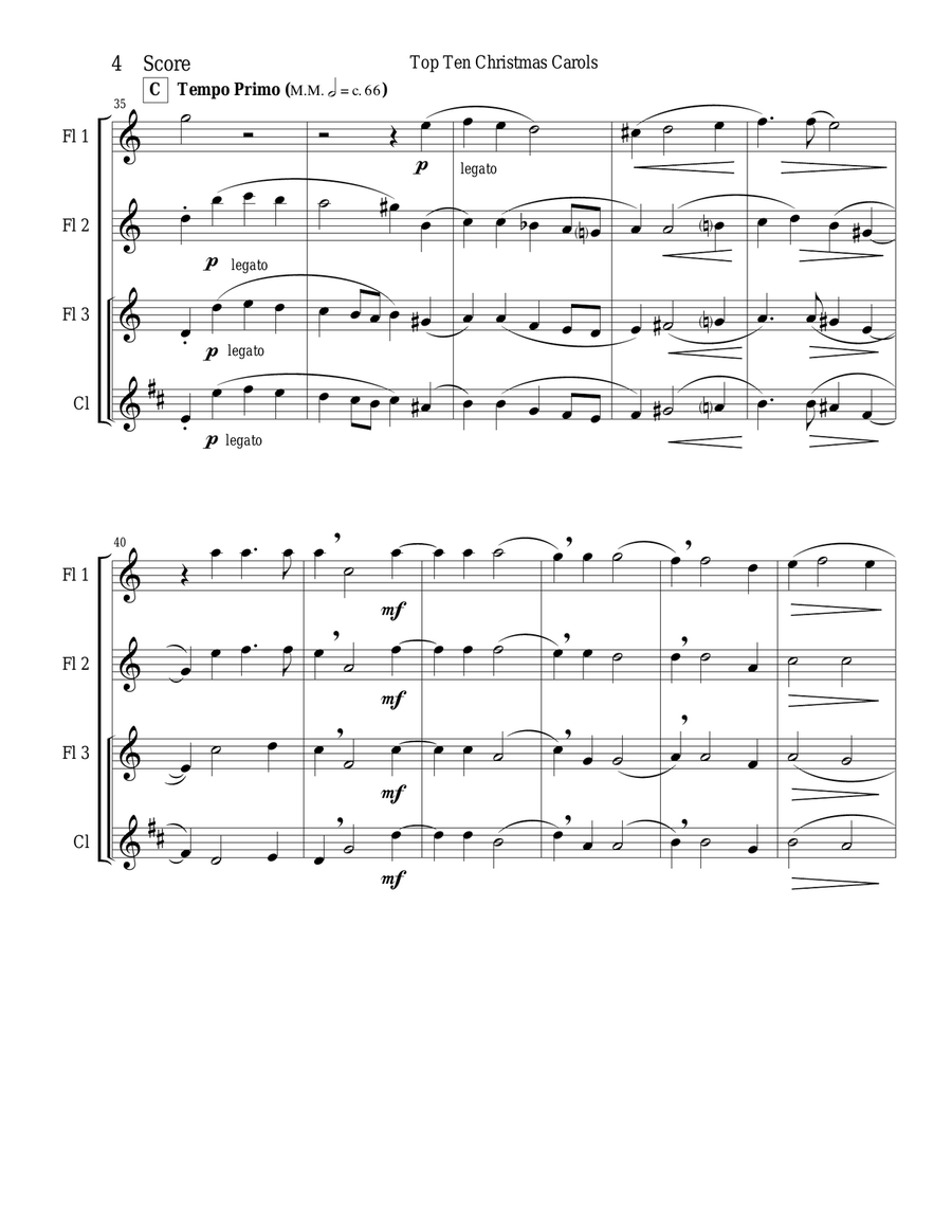 O Magnum Mysterium - Gabrieli - for woodwind trio Woodwind Trio scores gallery preview page 4
