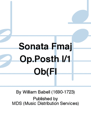 SONATA Fmaj Op.posth I/1 Ob(Fl