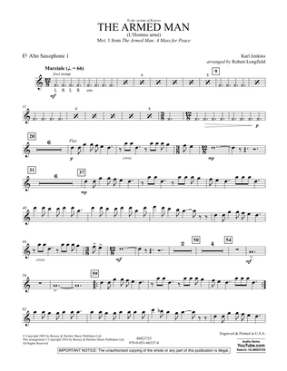 The Armed Man (from A Mass for Peace) (arr. Robert Longfield) - Eb Alto Saxophone 1