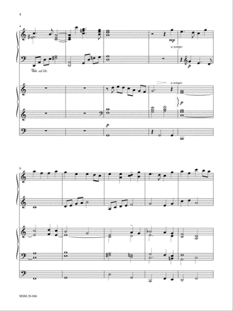 Three Preludes on American Hymntunes A Collection of Duets for Piano and Organ Organ scores gallery preview page 4