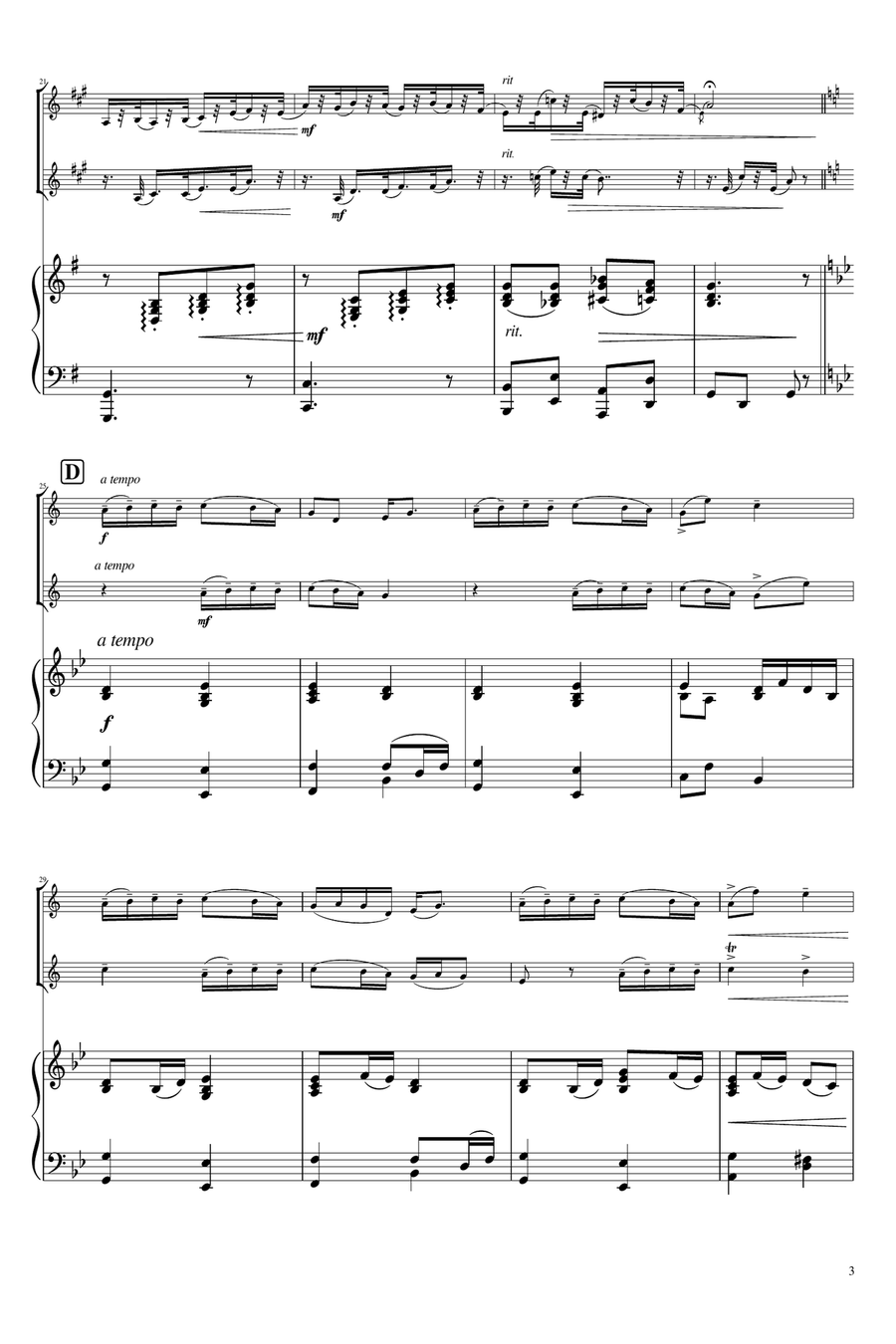Humoresque op.101-7, piano trio / Trumpet duet Trumpet Duet scores gallery preview page 3