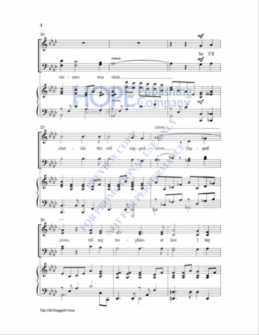 The Old Rugged Cross 4-Part scores gallery preview page 5