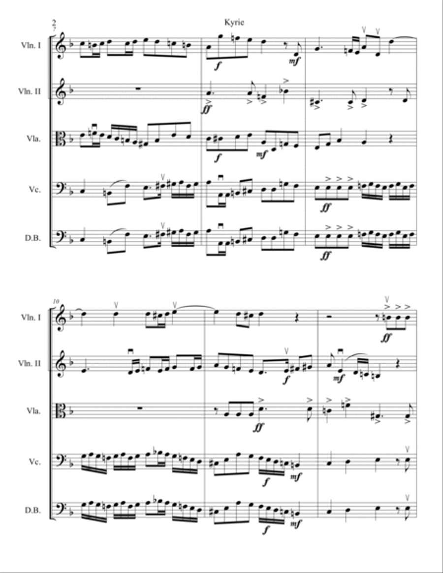 Kyrie, from Mozart's Requiem. For string orchestra. Score & parts. Chamber Music scores gallery preview page 6
