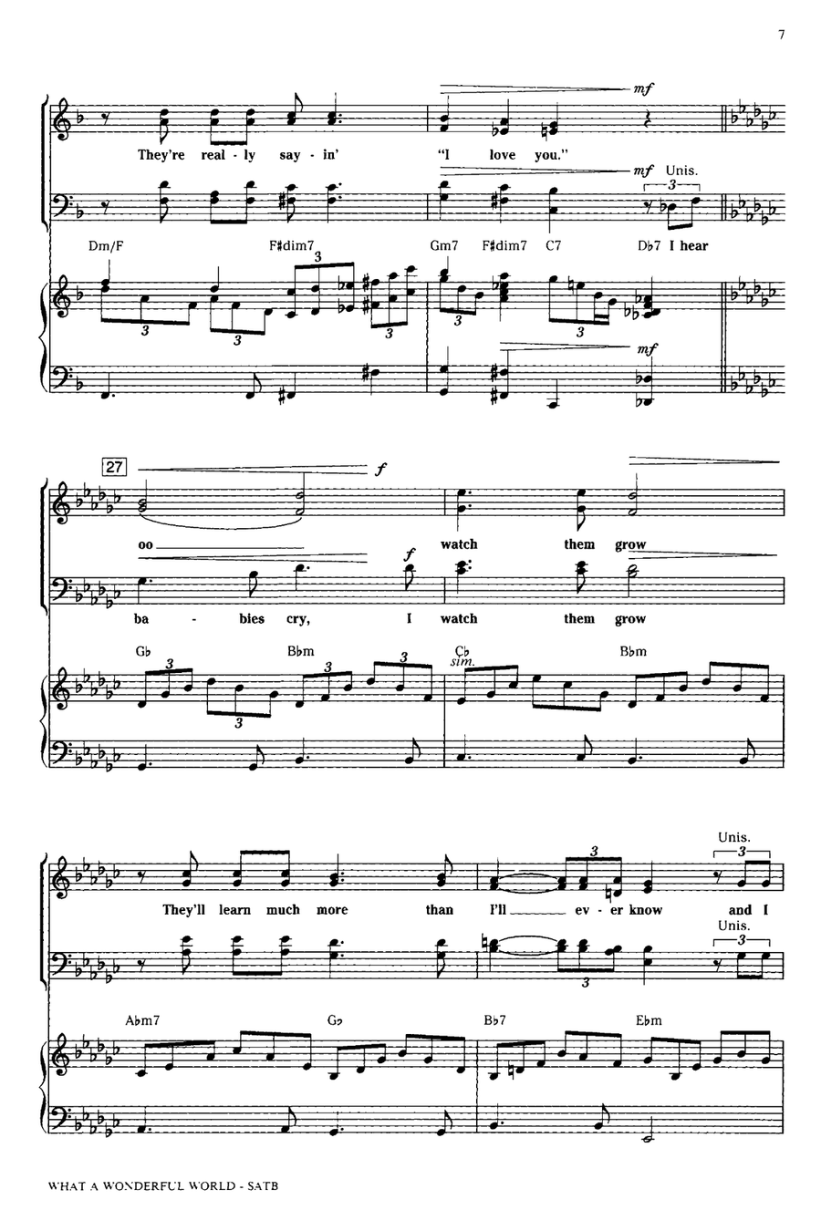 What A Wonderful World 4-Part scores gallery preview page 5