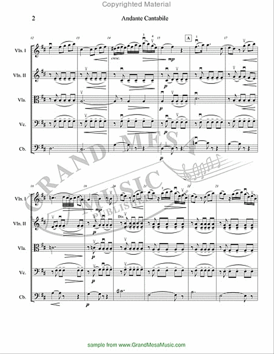 Andante Cantabile from Petite Symphony String Orchestra scores gallery preview page 3
