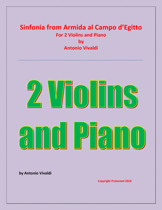 Book cover for Sinfonia from Armida al Campo D'Egitto - 2 Violins and Piano - Early Advanced