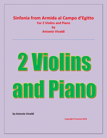 Sinfonia from Armida al Campo D'Egitto - 2 Violins and Piano - Early Advanced image number null