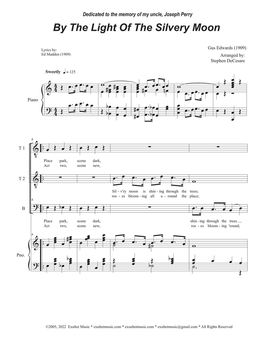 By The Light Of The Silvery Moon (Vocal Trio - (TTB) TTB scores gallery preview page 1