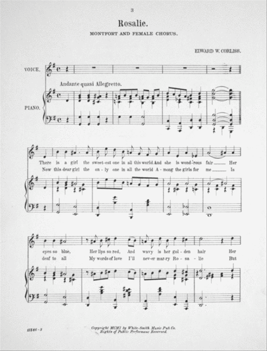 Rosalie. Song with Chorus Choir scores gallery preview page 2