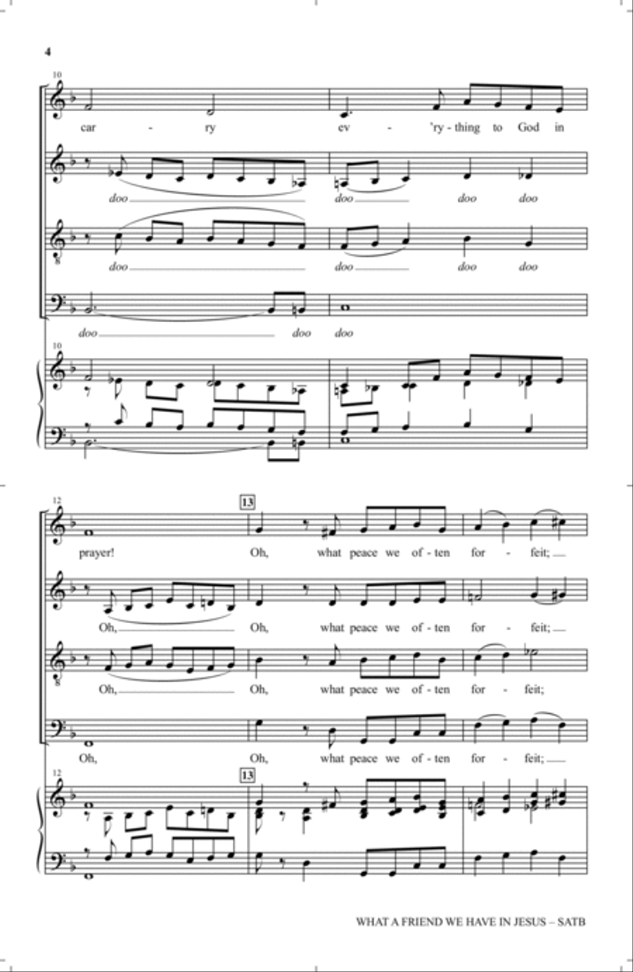 What A Friend We Have In Jesus 4-Part scores gallery preview page 3