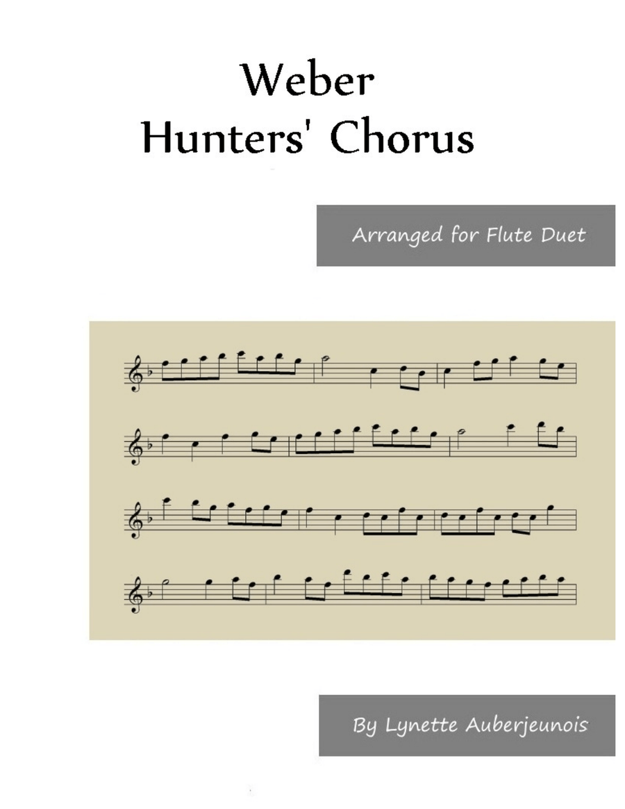 Hunters’ Chorus - Flute Duet Choir scores gallery preview page 1