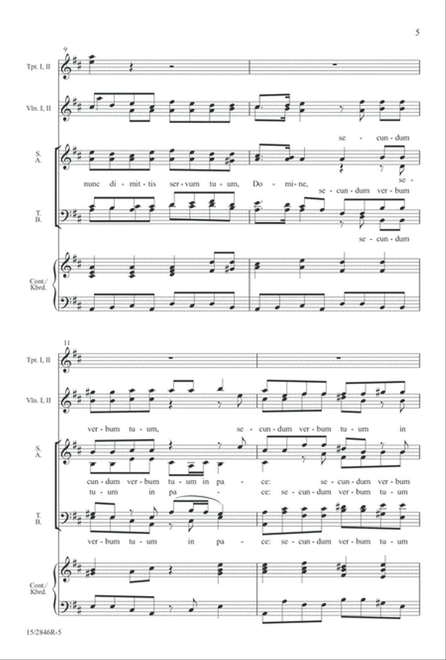 Nunc dimittis 4-Part scores gallery preview page 5