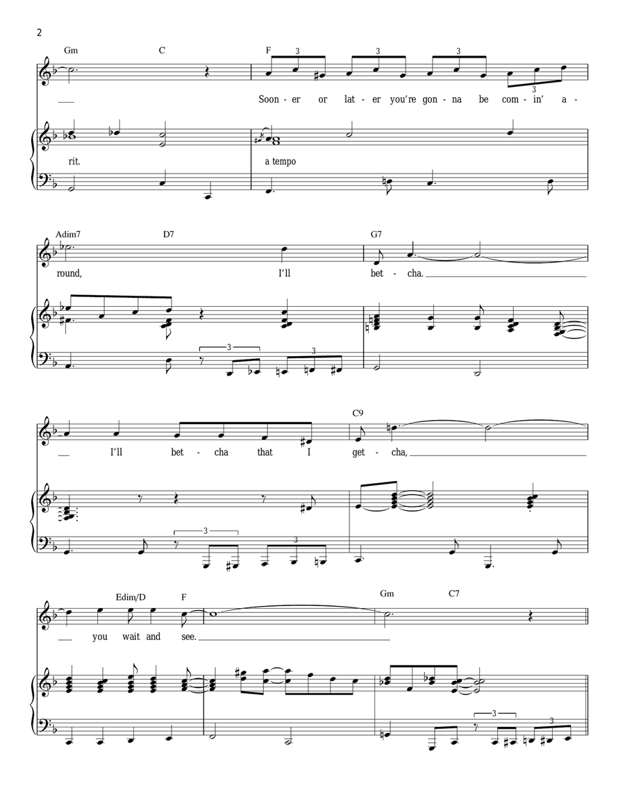 Sooner Or Later Piano, Vocal scores gallery preview page 2
