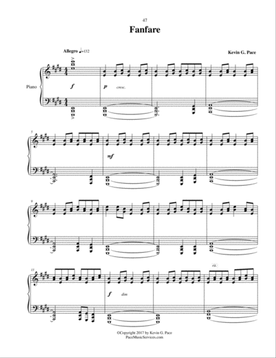 Fanfare - original piano solo Piano Solo scores gallery preview page 2