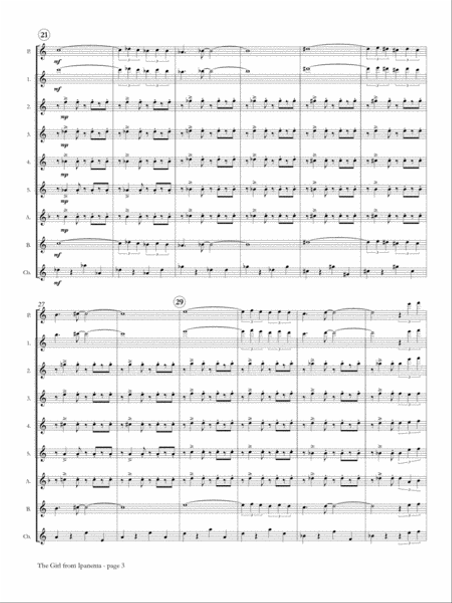The Girl from Ipanema for Flute Choir Flute Choir scores gallery preview page 4