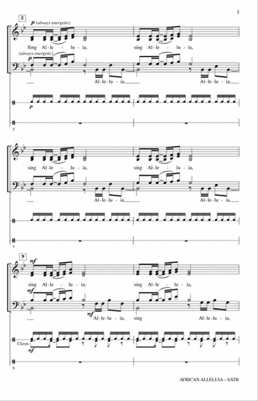 African Alleluia 4-Part scores gallery preview page 3