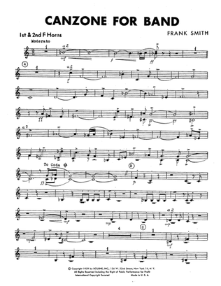 Canzone For Band - 1st & 2nd F Horn
