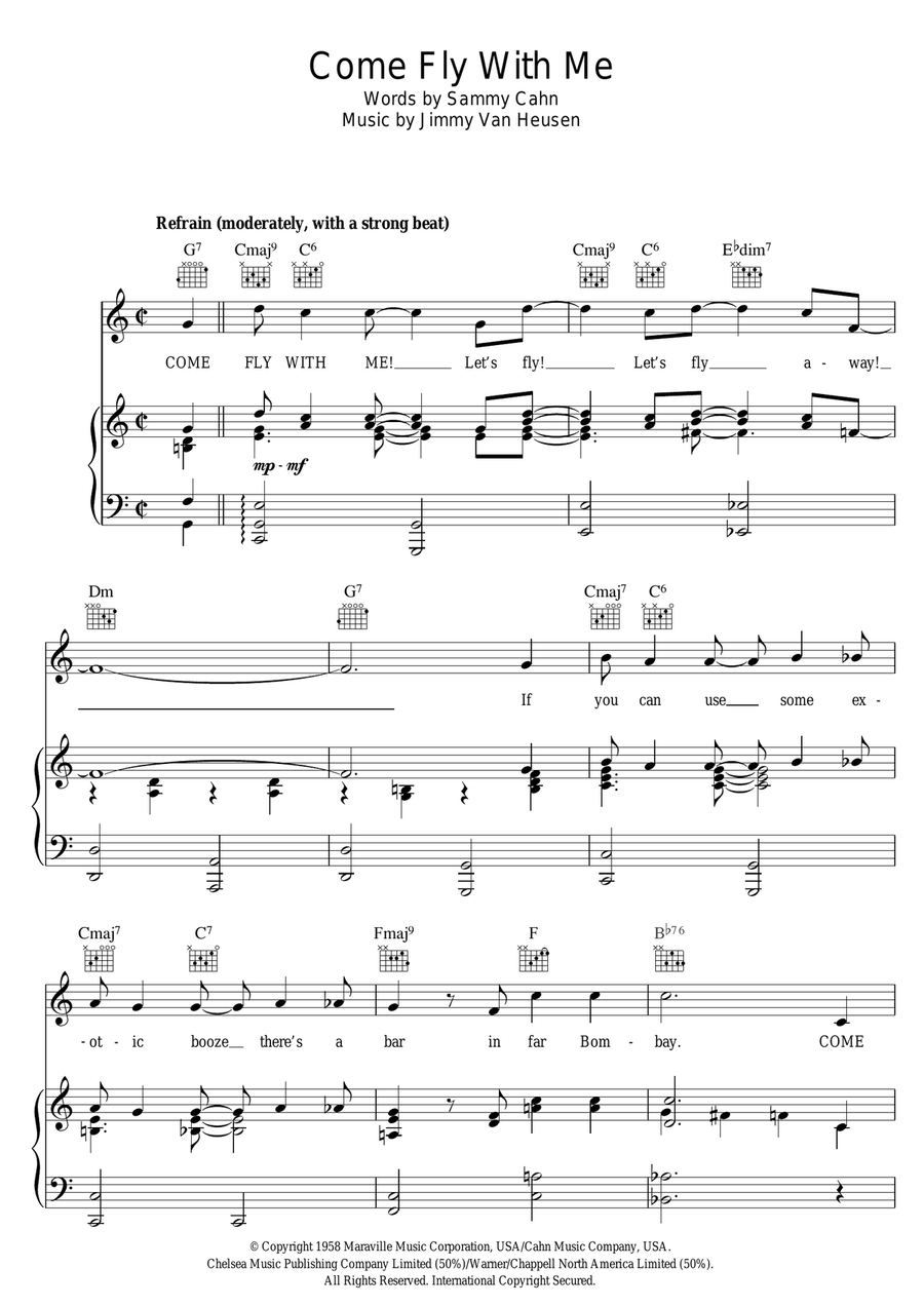 Come Fly With Me Guitar scores gallery preview page 1