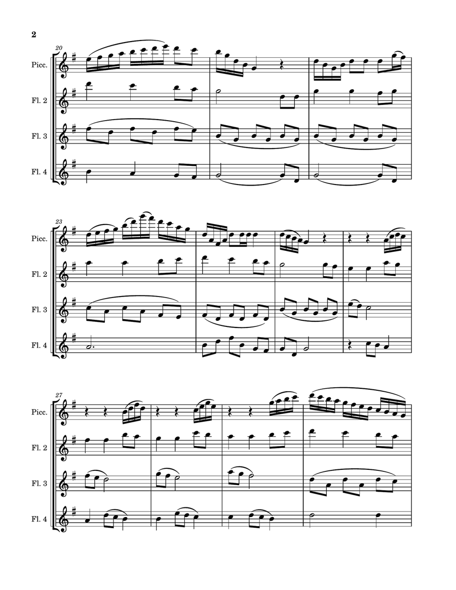 Infant Holy, Infant Lowly Flute Quartet scores gallery preview page 3