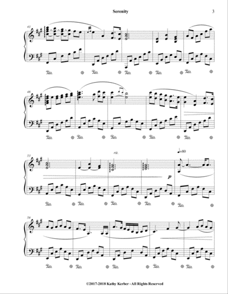 Serenity Piano Solo scores gallery preview page 3