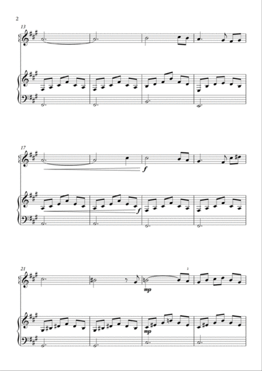 Ave Maria - Schubert for flute and piano A Major Flute Solo scores gallery preview page 3