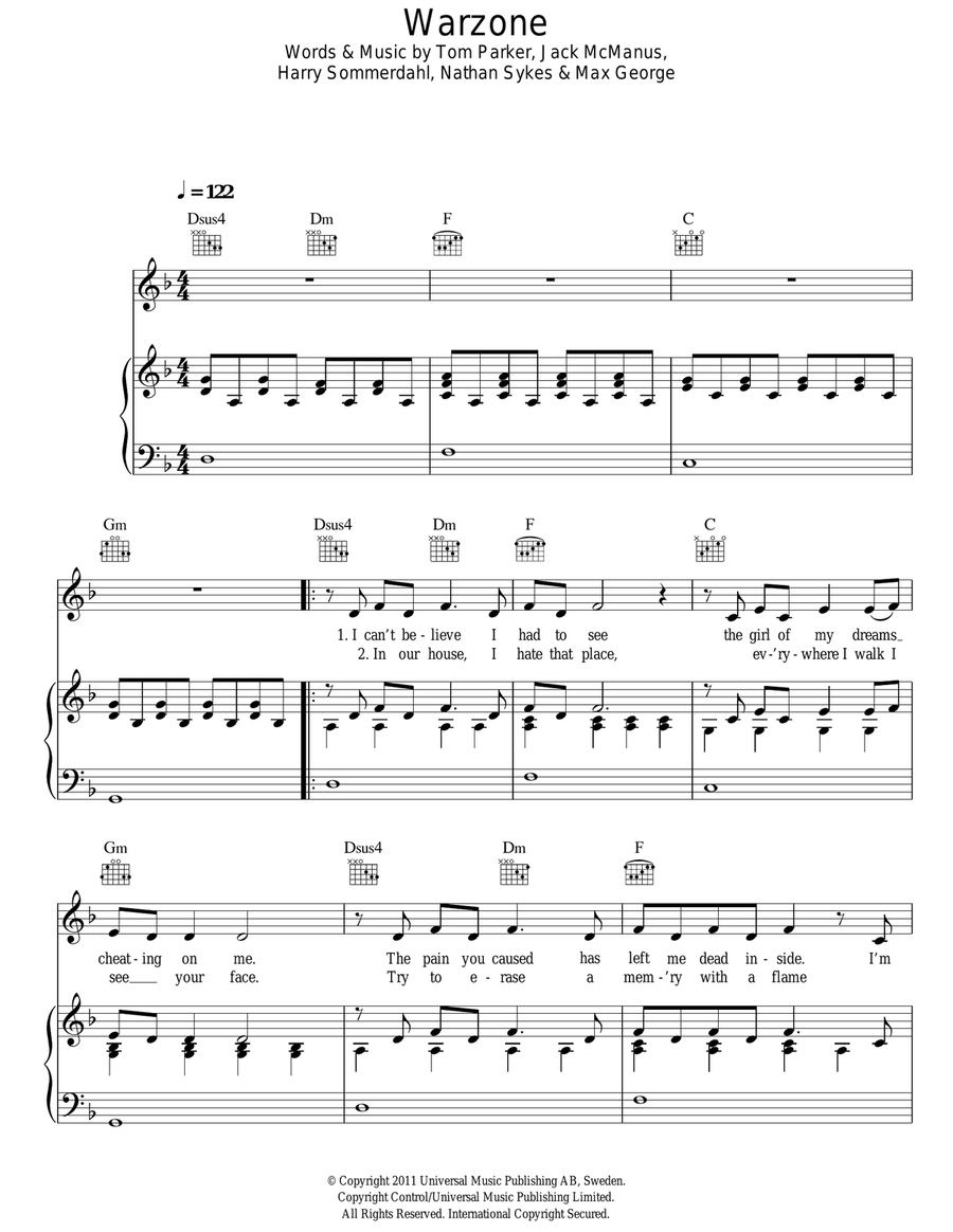 Warzone Acoustic Guitar scores gallery preview page 1