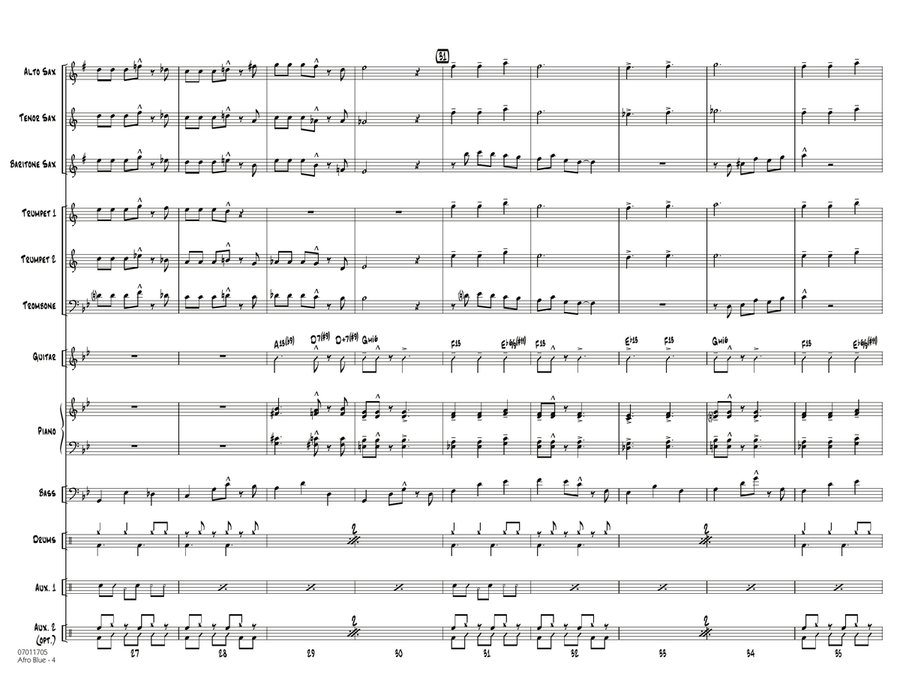 Afro Blue - Conductor Score (Full Score) Jazz Ensemble scores gallery preview page 4