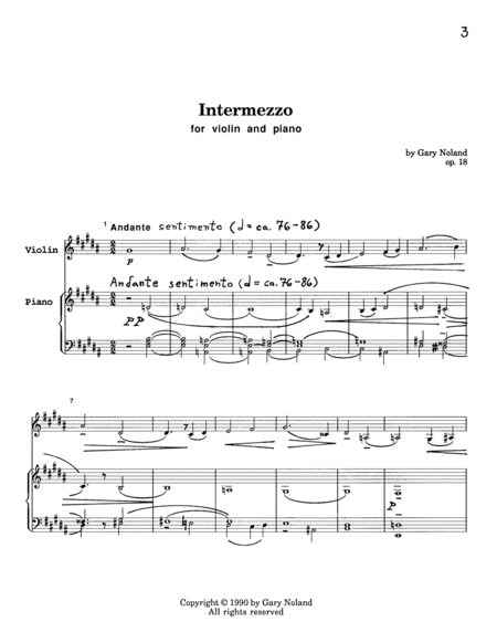 "Intermezzo" for violin & piano Op. 18 (score)