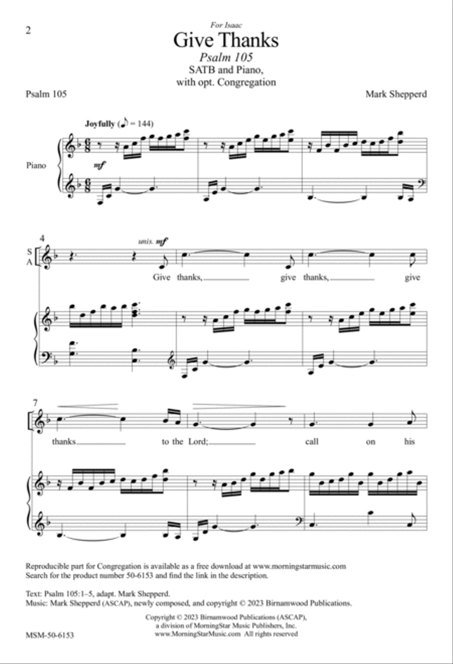 Give Thanks 4-Part scores gallery preview page 2