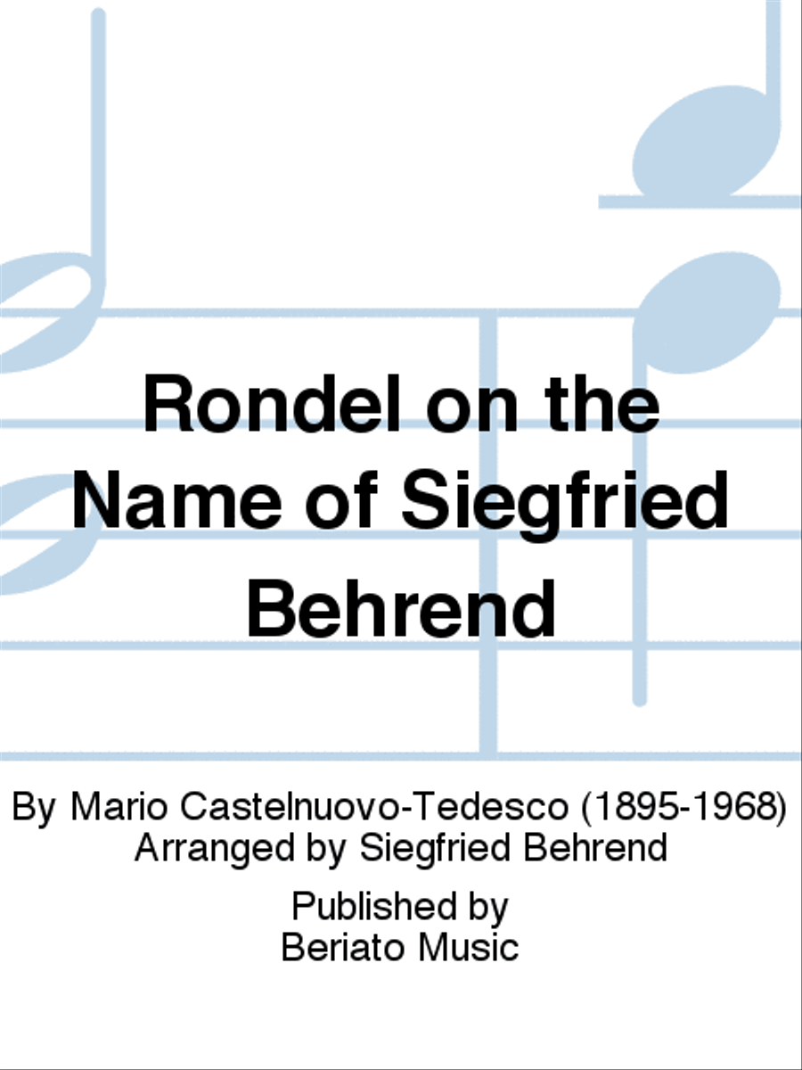 Rondel on the Name of Siegfried Behrend Classical Guitar scores gallery preview page 1