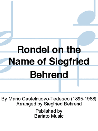 Book cover for Rondel on the Name of Siegfried Behrend