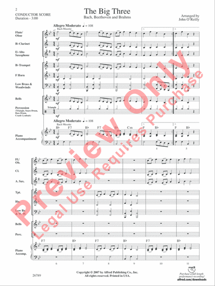 The Big Three Concert Band scores gallery preview page 3