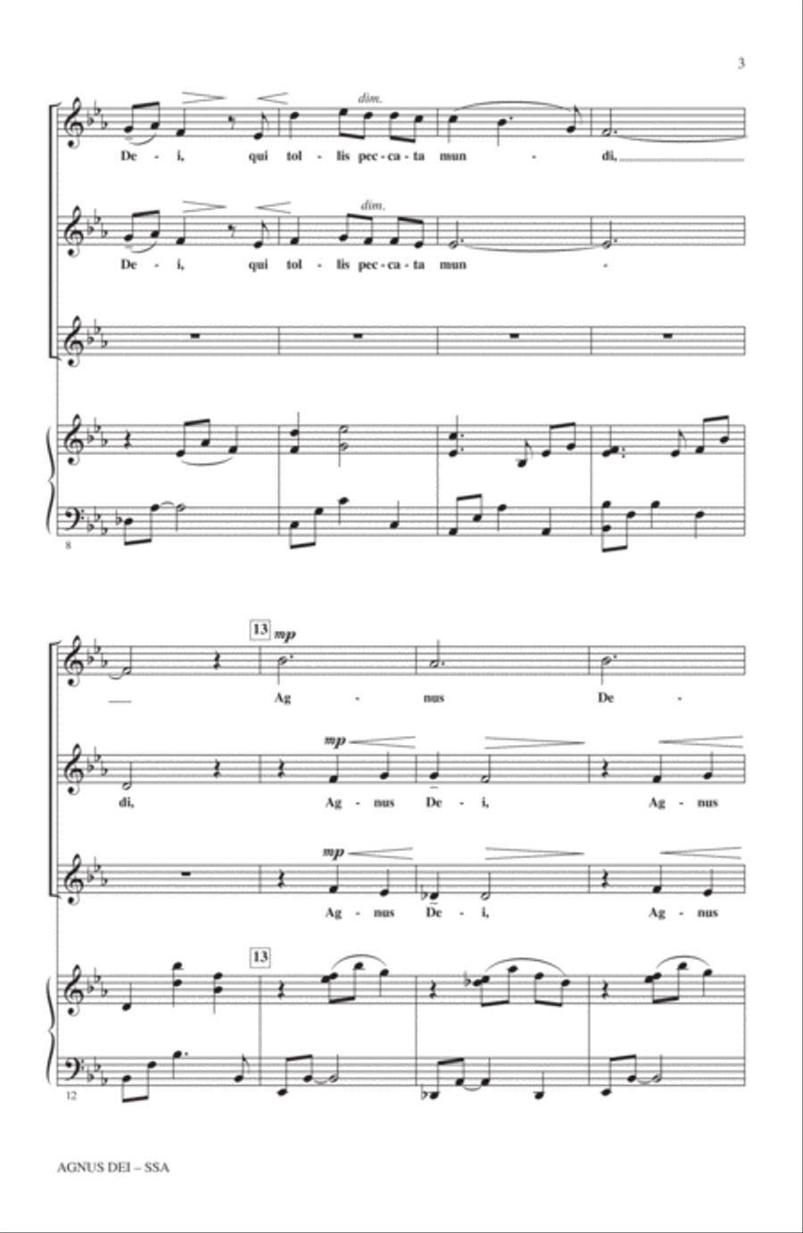Agnus Dei Agnus Dei SSA scores gallery preview page 2