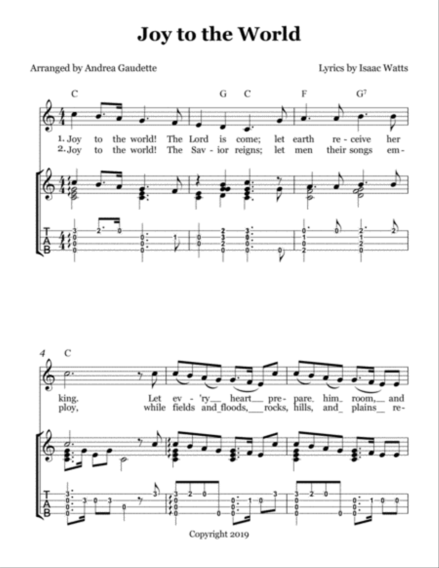 Joy to the World Ukulele scores gallery preview page 1