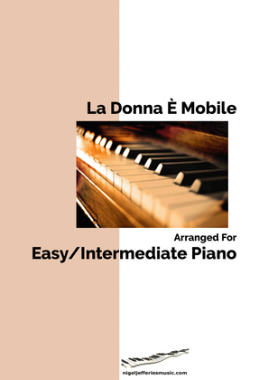 Book cover for La Donna E Mobile arranged for easy/intermediate piano