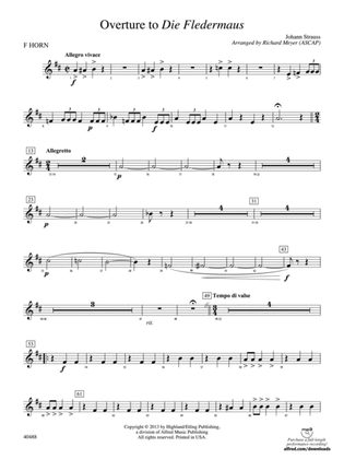 Overture to Die Fledermaus: 1st F Horn