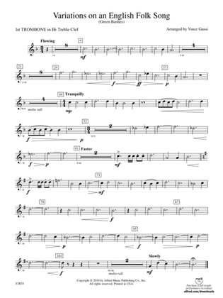 Variations on an English Folk Song: (wp) 1st B-flat Trombone T.C.
