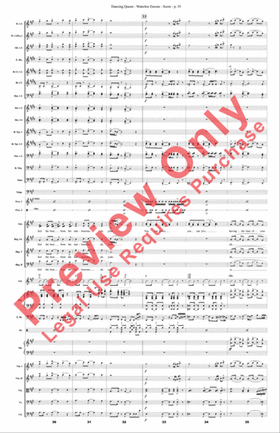 Mamma Mia! Medley Mamma Mia! Medley Full Orchestra scores gallery preview page 56