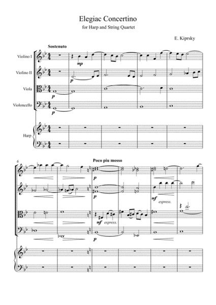Elegiac Concertino for Harp and String Quartet image number null