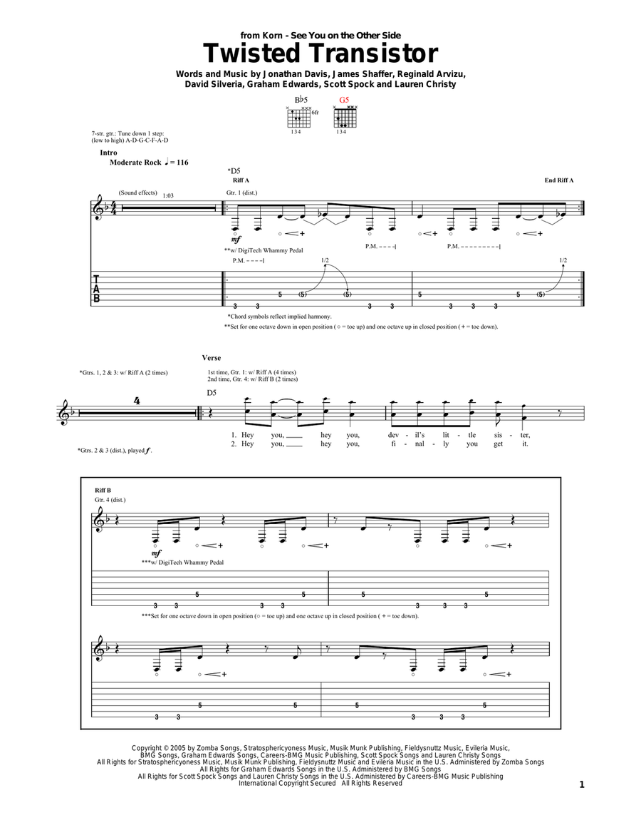 Twisted Transistor Electric Guitar scores gallery preview page 1