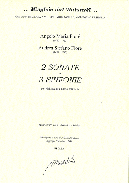 2 Sonate e 3 Sinfonie (Manuscript, I-Mc e I-Moe)